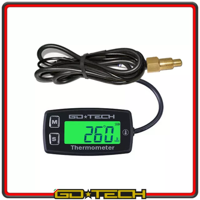 Thermomètre Numérique Moto Gdtech Capteur Température Eau PT 1/8 '' Universale