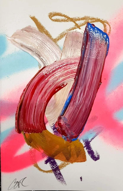 Corbellic Abstract Art 9X6 Galaxy Original Air Dried Thick Paper Contemporary