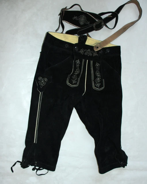 Karl Klüber Herren  Trachten LEDER- LEDERHOSE KNIEBUND ca W29 Gr 44 68cm KLUBER