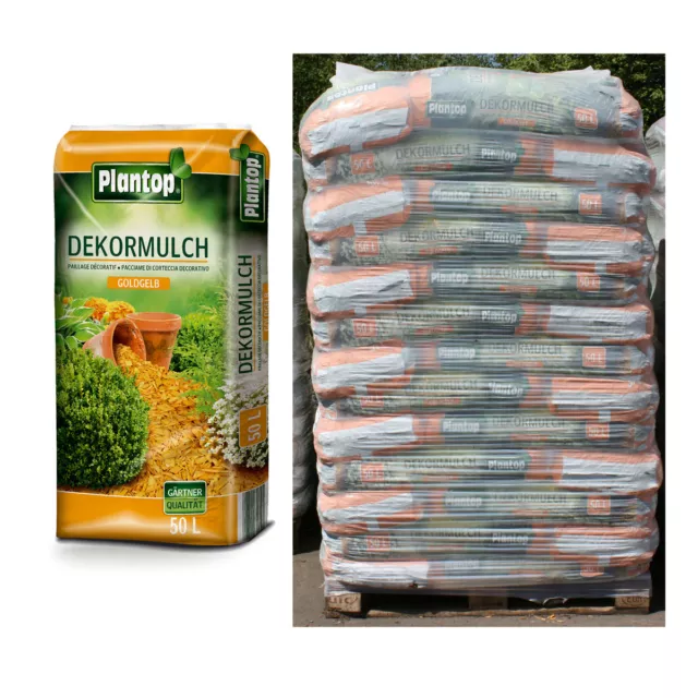 20 Sack DekorMulch á 50L = 1000 Liter Goldgelb Deko-Mulch Rindenmulch Dekor gelb