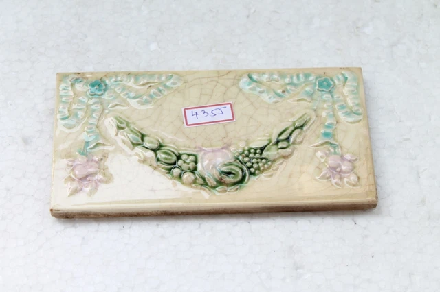 Japan antique art nouveau vintage majolica border tile c1900 Decorative NH4355 8