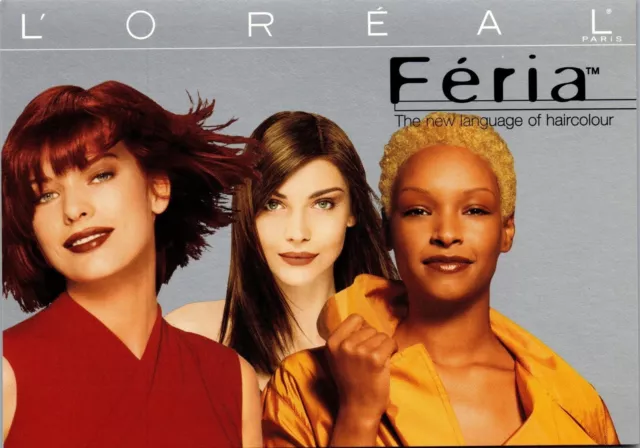 Advertising Ad Postcard Loreal Paris New Feria Hair Color Because You're Worth