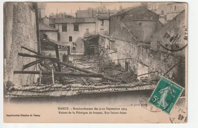 NANCY - Meurthe & Moselle - CPA 54 - Bombardements Guerre - Fabrique de brosse