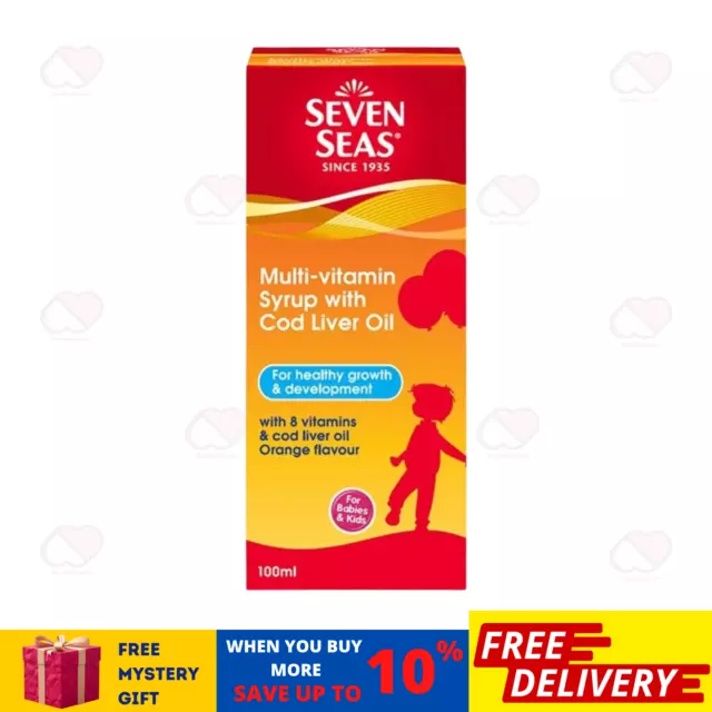 100ml Seven Seas Multivitamin Syrup Cod Liver Oil Orange Flavor For Kids