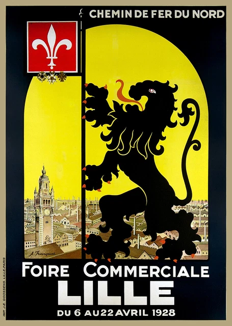 Affiche Vintage Chemin De Fer Du Nord - Soissons Et Ses Environs - Poster Décoratif