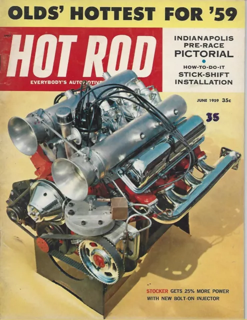 June 1959 Hot Rod Magazine Engine Stocker Indianapolis Indy 500 Preview Stick