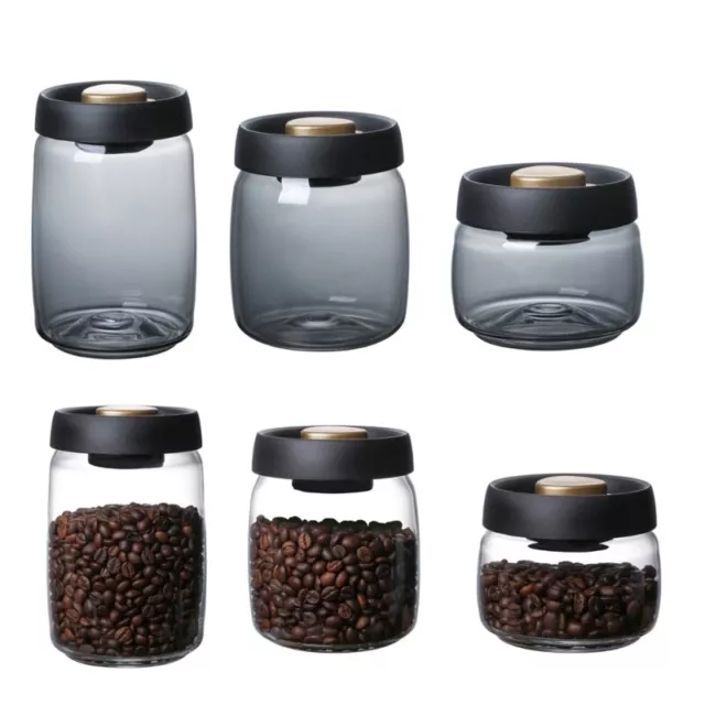 Vacuum Sealed Canister Coffee Beans Glass Airtight Canister Kitchen Food Grains