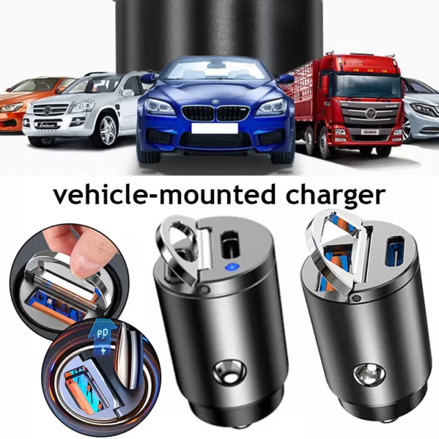 Mini Double USB Type C Pd Chargeur Voiture 30W Rapide Adaptateur Accessoires  》