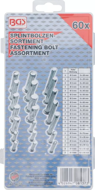 BGS technic Sicherungsbolzen-Sortiment | 60-tlg. 3