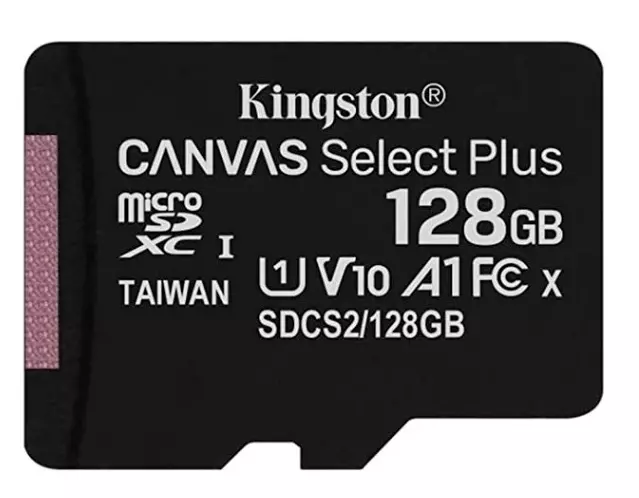 Kingston Micro SD Card 128GB Class 10 SDHC SDXC Phone Memory & Adapter