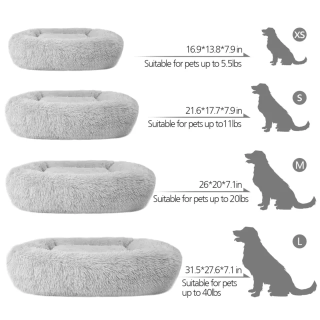Soft Plush Pet Bed Dog Cat Puppy Calming Sleeping Cushion Nest Kennel Washable 2