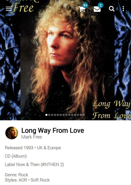 Mark Free - Long Way From Love 93年メロハー名盤 Mark Free – Long Way From Love – CD (Album), 1993 [r4934672