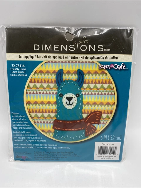 Kit de apliques de fieltro de llama Dimensions 6" amigable Llama Aprender a Artesanía Kit #72-75114