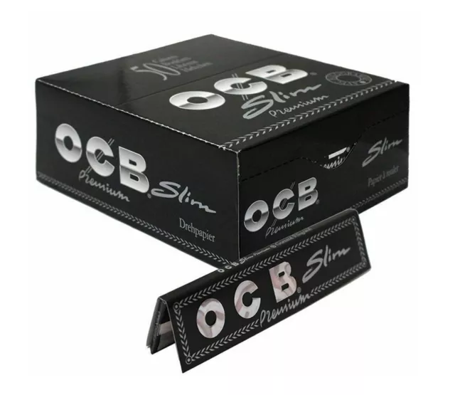 1 5 10 25 50 Ocb Premium Black King Size Slim Smoking Cigarette Rolling Papers