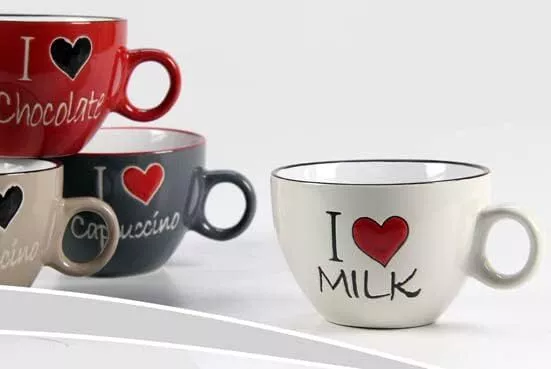 Set Tazze Mug da Colazione per Latte Tè The Cereali Tazzone Tazza in Ceramica