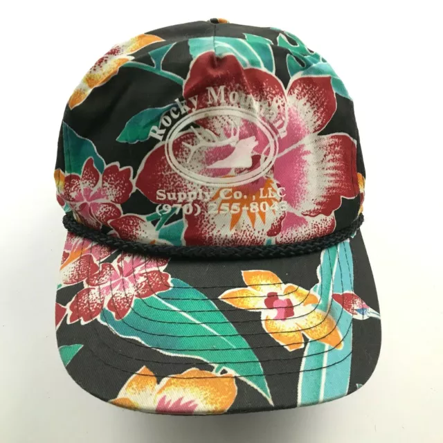 VINTAGE Rocky Mountain Supply Hat Cap Snapback Hawaiian Adjustable One Size 80s