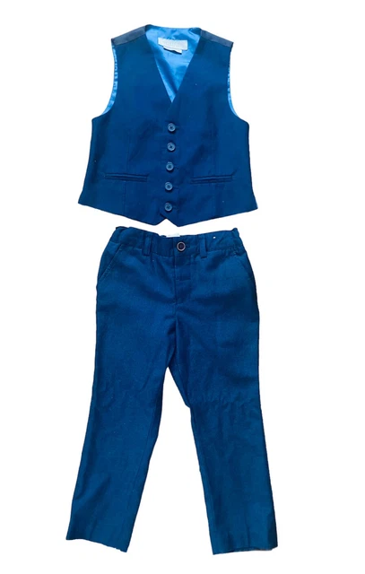 Next Boys Blue Trousers 3- 4 Yrs John Lewis Waistcoat Suit Age 4-5 Wedding
