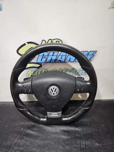 VW GOLF 7 Gti Steering Wheel Custom Flat Bottom Top Red Stitch
