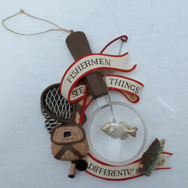 Fisherman See Things Differently Fishing Desk Decor / Hanging Ornament Fish Net