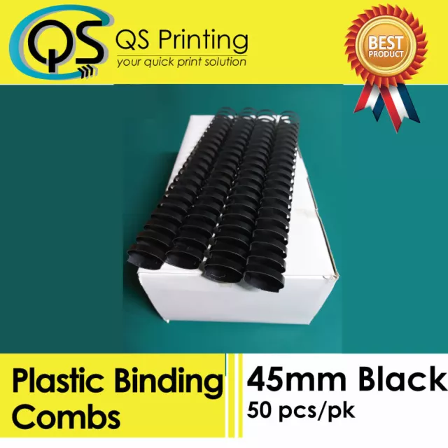 45 mm Plastic Binding Combs Black 50/ Box