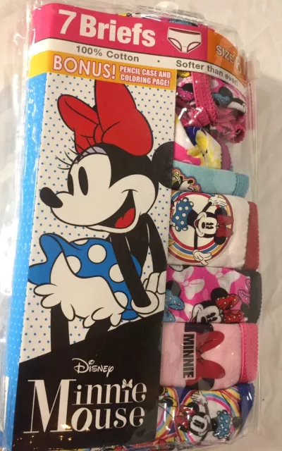 Minnie Mouse Disney Size 6 Brief 7 Pack Size 6 Girls 39 -49 Pounds