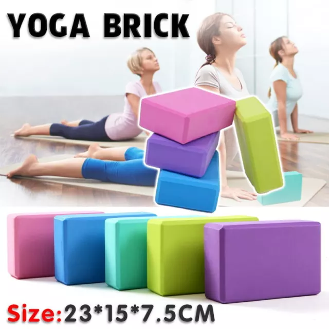 2PCS Yoga Block Brick Foaming Home Exercise Practice Fitness Gym Sport Tool AU