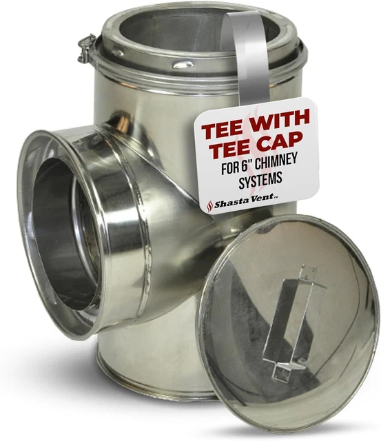 Shasta Vent "Tee with Tee Cap" for Class A, All Fuel, Double Wall, 6" Chimney