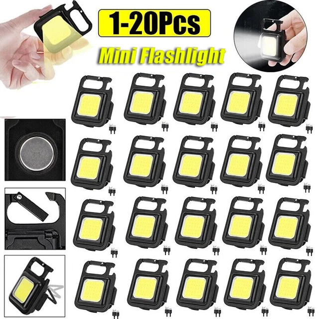 800 LM Mini COB Flashlights Bright Rechargeable Keychain Small Pocket Light LOT