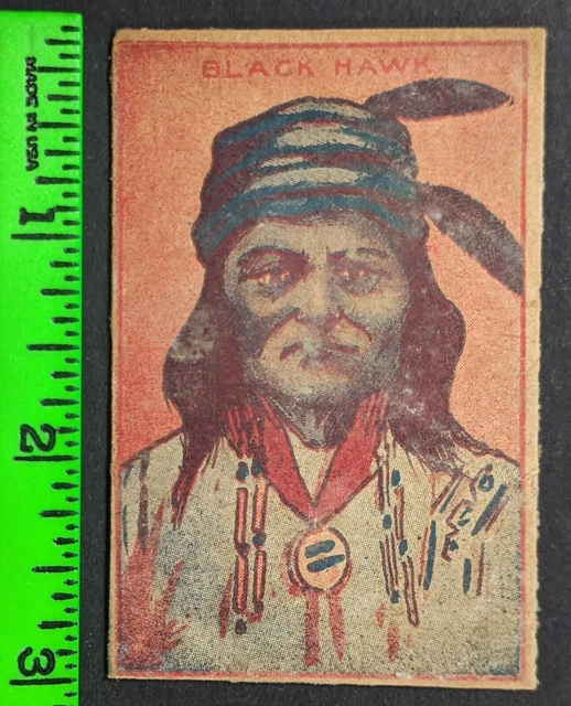 VINTAGE 1930S'S BLACK Hawk Native American Candy RSeries Card 45.00