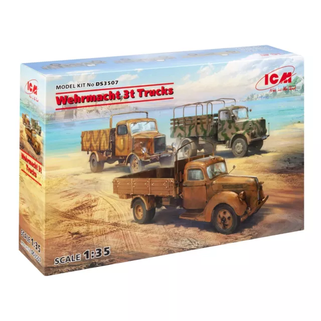 ICM DS3507 Scale model Trucks kit 1:35 Wehrmacht 3t (V3000S, KHD S3000, L3000S)