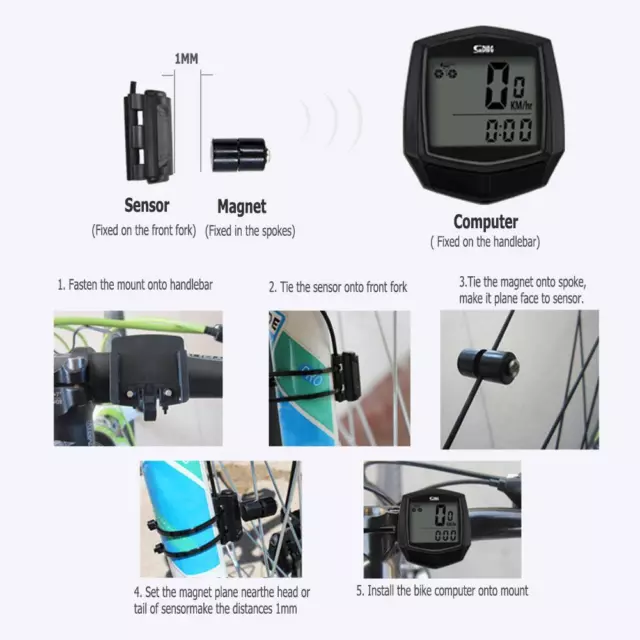 LCD Digital Waterproof Bike Computer Cycle Speedometer Wired Stopwatch Odometer