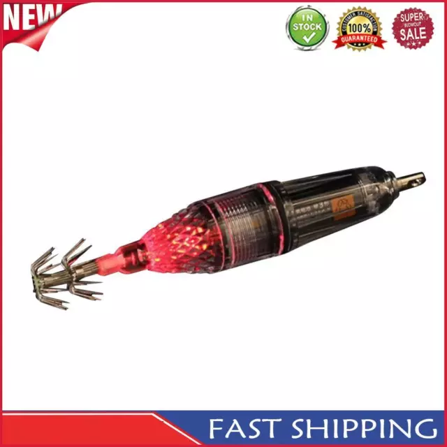 2Pcs LED Squid Lure Lamp Fishing Squid Octopus Cuttle Attracting Light (Red)