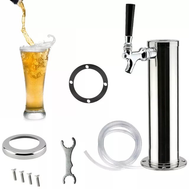 Draft Beer Tower Wine Dispensing Stainless Steel Single Tap Home Bar Kegerator