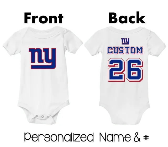 Personalized New York Giants Baby Bodysuit Infant Football NY Gift Baby Shower