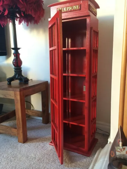 Retro Style London Telephone box - Cd Dvd storage cabinet Solid Wood Handmade