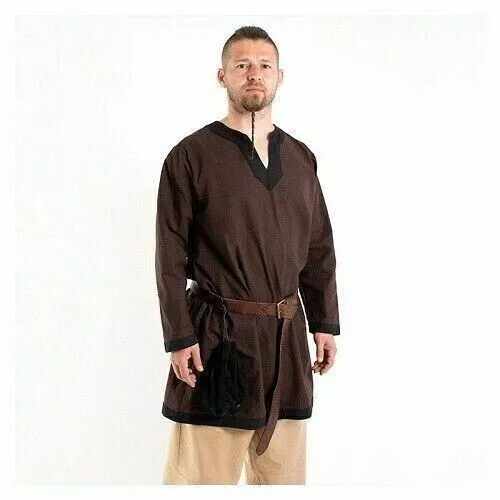 Basique Médiéval Tunique Viking Vêtements Personnalisé Fabriqué Taille Chemise