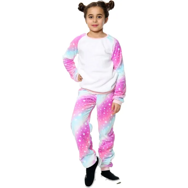 Bambini Rosa Galaxy Pigiama Stampa Costume Per Ragazze Età 5-13 Anni