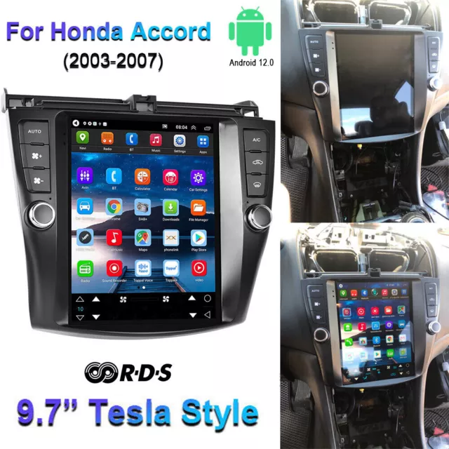 Apple Carplay For 2003-2007 Honda Accord 9.7"Touch Android 12 Car Radio Gps Wifi