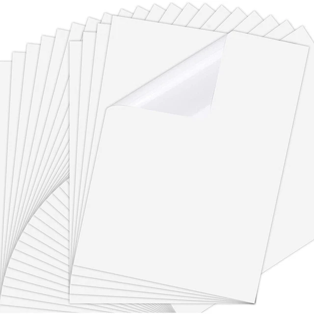 25 Feuilles Autocollantes Transparentes Imprimables A4 - Pour Imprimante Laser Et Jet D'encre - Idéal Pour Stickers, Affiches, Photos