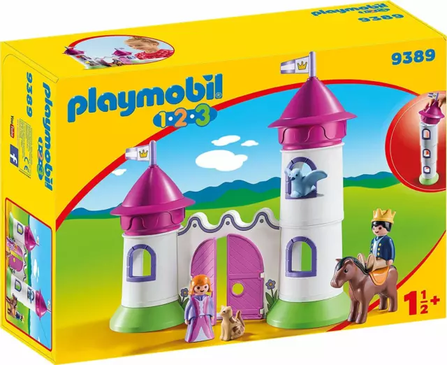 PLAYMOBIL 1.2.3 - 9389 Castello Con Torre Impilabile - Nuovo