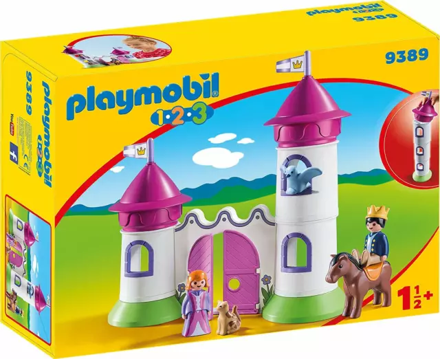 Playmobil 1.2.3 - 9389 Castillo con Torre Apilable - Nuevo