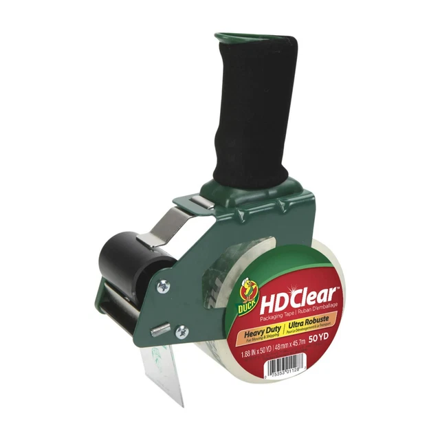 Duck Brand Foam Handle Tape Dispenser with 1.88 in. x 50 yd. HD Clear Packing Ta