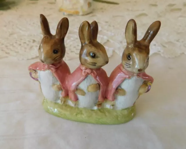 Beatrix Potter Figurine Flopsy Mopsy and Cottontail Bunnies 1954 Beswick England