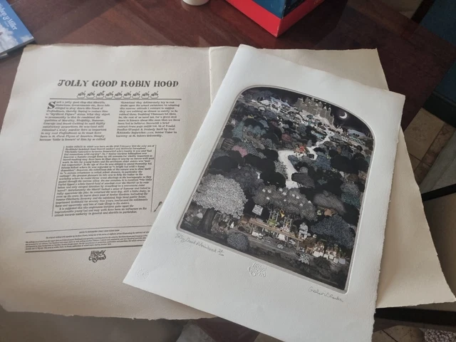 Rare Graham Clarke Pencil Signed Ltd Edt Print "Jolly Good Robin Hood" 80 Of 200
