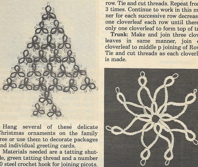 De colección, adornos de árbol de Navidad tatuados y estrellas INSTRUCCIONES DE PATRÓN