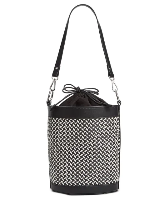 INC International Concepts Ajae Woven Bucket Bag, Black