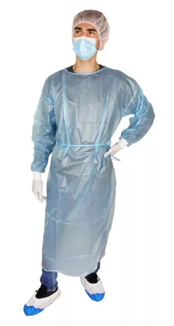 Medi-Inn PP-Schutzkittel PE-Vollbeschichtung (139 x 139 cm, blau, 10 Stück)