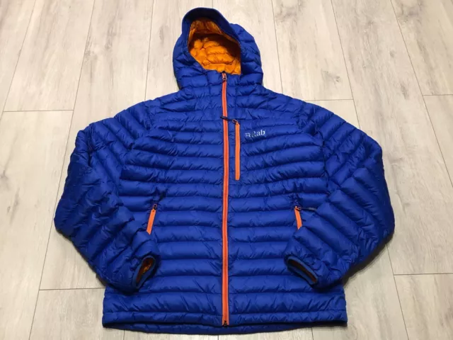 Rab Microlight Alpine Nikwax  Down Mountain Jacket Mens Blue Uk M