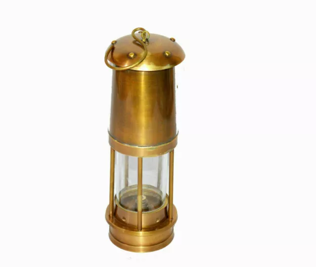 Lampe de mineur en laiton nautique de 9 pouces, style Antique, en verre...