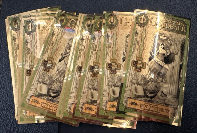 10 Nevada Goldback - 24k Aurum  Gold Note  Bill 2021